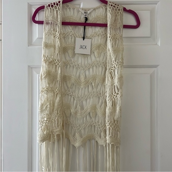 Jack by BB Dakota Tops - NWT Jack by BB Dakota Cream Crochet Fringe